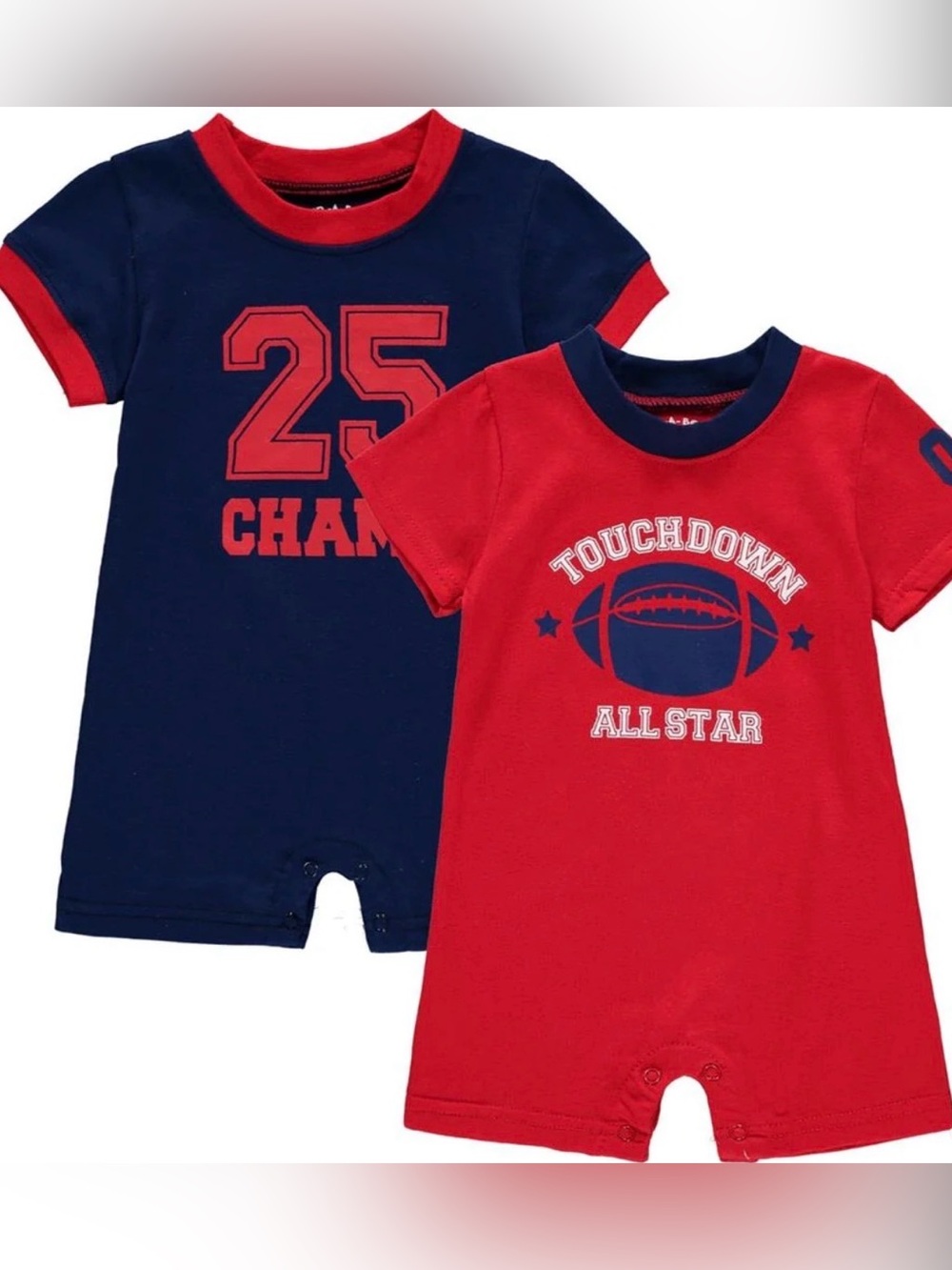 Wan-A-Beez Boys 24 Months Graphic Short-Sleeve Romper 2 Pack 100% cotton